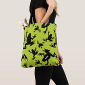 Kind groen en zwart kikkerpatroon tote bag (Dichtbij)