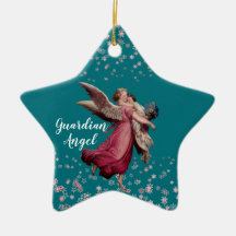 Kind Guardian Angel in Blue Kerstthema Star