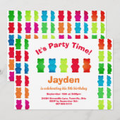 Kind Gummy Beer Snoep Birthday Uitnodiging (Voorkant / Achterkant)