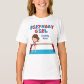 Kind Gymnastiek Blue Monogram Gymnast Birthday Gir T-shirt (Voorkant)