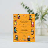 Kind Halloween Birthday Costume Party Invitation Kaart (Staand voorkant)