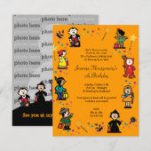 Kind Halloween Birthday Costume Party Invitation Kaart (Voorkant / Achterkant)