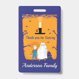 Kind Halloween Birthday Dank je Badge