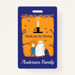 Kind Halloween Birthday Dank je Badge