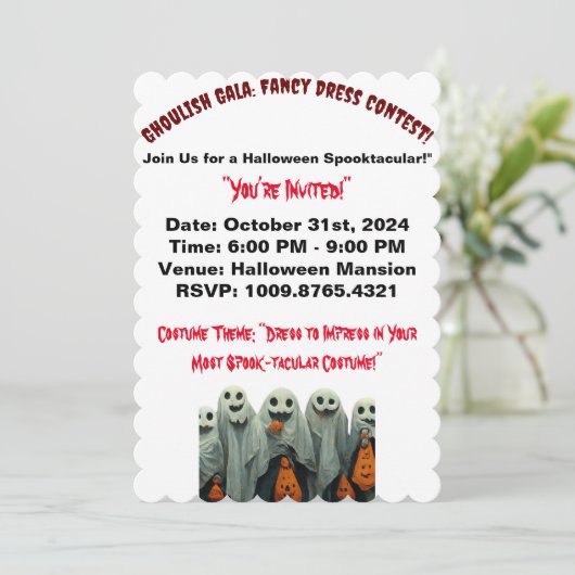 Kind Halloween Fancy-Dress Party Kaart (Staand voorkant)