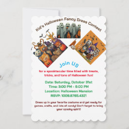 Kind Halloween Fancy Kleding Contest Uitnodiging