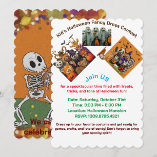 Kind Halloween Fancy Kleding Contest Uitnodiging