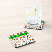 Kind Halloween Ghost Pumpkin Black Cat Personalise Bier Onderzetter (Rechterzijde)