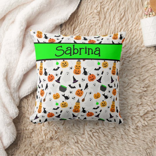 Kind Halloween Ghost Pumpkin Black Cat Personalise Kussen (Deken)