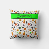 Kind Halloween Ghost Pumpkin Black Cat Personalise Kussen (Voorkant)