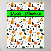 Kind Halloween Ghost Pumpkin Black Cat Personalise Poster (Voorkant)
