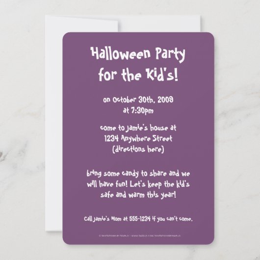 Kind Halloween Party Invitation Candy Corn Kaart (Achterkant)