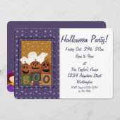 Kind Halloween Party Invitation Ghost Boo Kaart (Voorkant / Achterkant)
