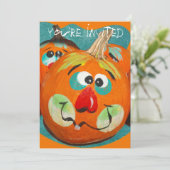 Kind Halloween Party Kaart (Staand voorkant)