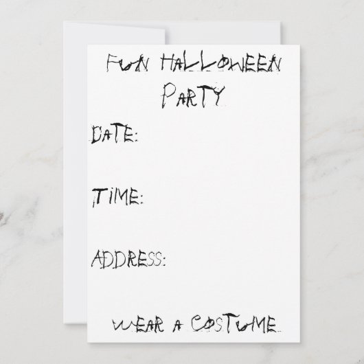 Kind Halloween Party Kaart (Achterkant)