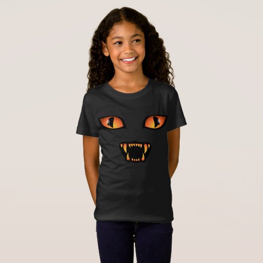 Kind Halloween T-shirt Spooky Black Cat Kind T-shi (Voorkant volledig)