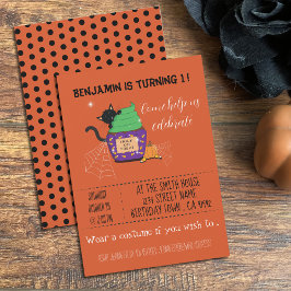 Kind Halloween verjaardags uitnodiging oranje