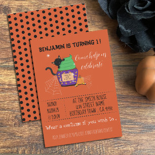 Kind Halloween verjaardags uitnodiging oranje
