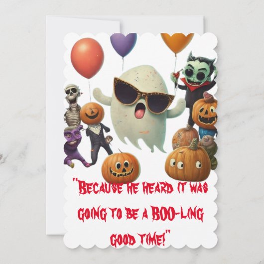 Kind Halloweenfeest Kaart (Achterkant)