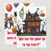 Kind Halloweenfeest Kaart (Voorkant / Achterkant)