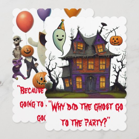 Kind Halloweenfeest Kaart (Voorkant / Achterkant)