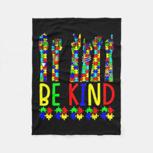 Kind Hand Gebarentaal Puzzel Autisme als Bewustzij Fleece Deken