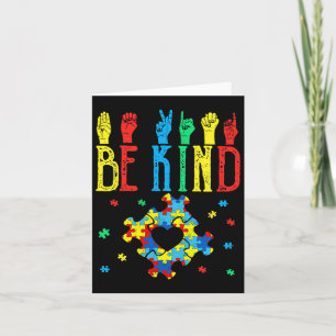 Kind Hand Gebarentaal Puzzel Autisme als Bewustzij Kaart