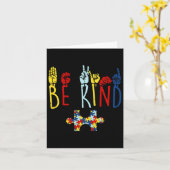 Kind Hand Gebarentaal Puzzel Autisme als Bewustzij Kaart (Gele Bloem)