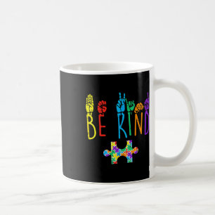 Kind Hand Gebarentaal Puzzel Autisme als Bewustzij Koffiemok