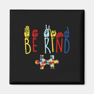 Kind Hand Gebarentaal Puzzel Autisme als Bewustzij Magneet