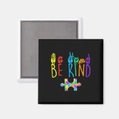 Kind Hand Gebarentaal Puzzel Autisme als Bewustzij Magneet (Voorkant / Achterkant)