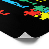 Kind Hand Gebarentaal Puzzel Autisme als Bewustzij Poster (Hoek)
