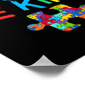 Kind Hand Gebarentaal Puzzel Autisme als Bewustzij Poster (Hoek)