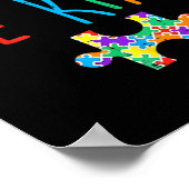 Kind Hand Gebarentaal Puzzel Autisme als Bewustzij Poster (Hoek)