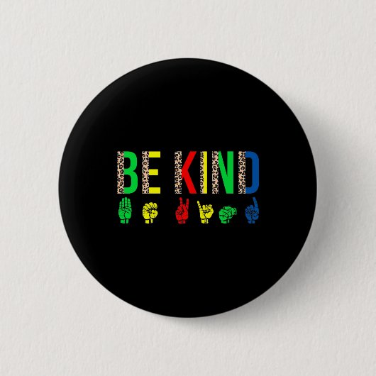 Kind Hand Gebarentaal Puzzel Autisme als Bewustzij Ronde Button 5,7 Cm (Voorkant)
