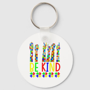 Kind Hand Gebarentaal Puzzel Autisme als Bewustzij Sleutelhanger