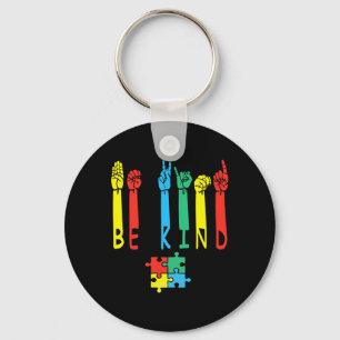 Kind Hand Gebarentaal Puzzel Autisme als Bewustzij Sleutelhanger