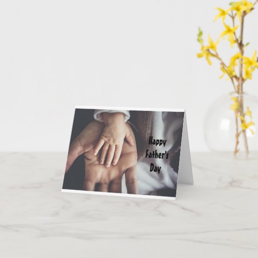 Kind Hand Met Vader Hand Kaart (Gele Bloem)