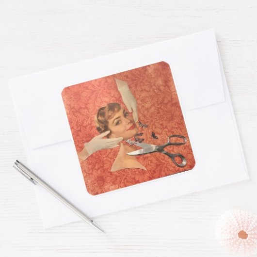 Kind Handschoenen, grappige collage sticker (Envelop)