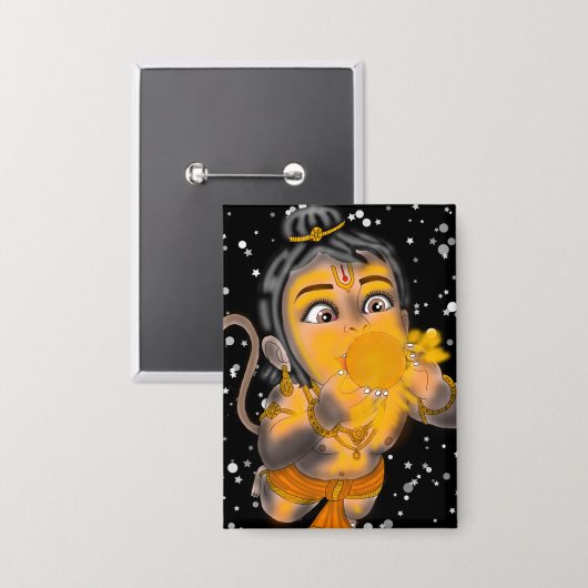 Kind Hanuman Knop Button (Voorkant / Achterkant)
