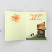 Kind Happy Birthday Guinea Pig Pig Mushroom House Kaart (Binnen)