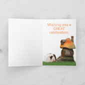 Kind Happy Birthday Guinee Pig Mushroom Kaart (Binnen)