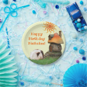 Kind Happy Birthday Guinee Pig Pig Pushroom House Papieren Bordje (Feest)