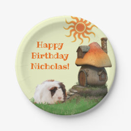 Kind Happy Birthday Guinee Pig Pig Pushroom House Papieren Bordje