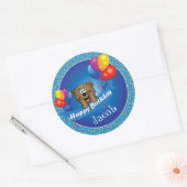 Kind Happy Birthday Polka Dot Beer Ronde Sticker (Envelop)