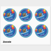 Kind Happy Birthday Polka Dot Beer Ronde Sticker (Vel)