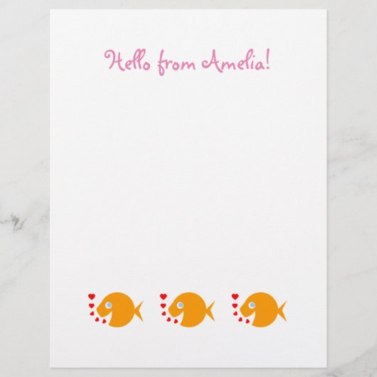 Kind Happy Goldfish Cartoon Stationery (Voorkant)