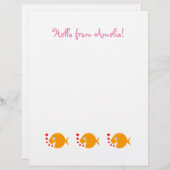 Kind Happy Goldfish Cartoon Stationery (Voorkant / Achterkant)