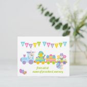 Kind Happy Paast Bunny Train Holiday Briefkaart (Staand voorkant)