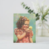  kind, Happy Smile, meisje met Baby bek Briefkaart (Staand voorkant)